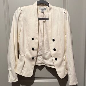 H&M Cream Double-Breasted Blazer